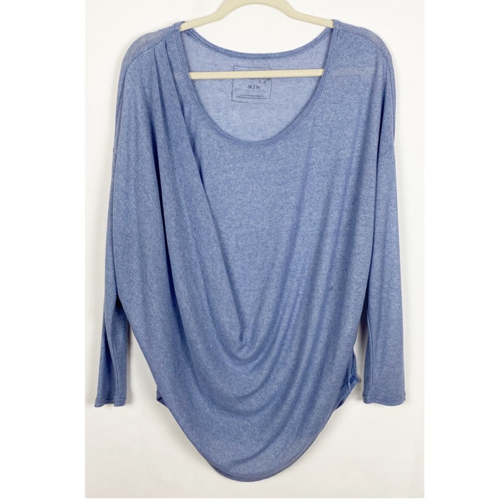 We the Free Drape Long Sleeve Blue Top Size Medium